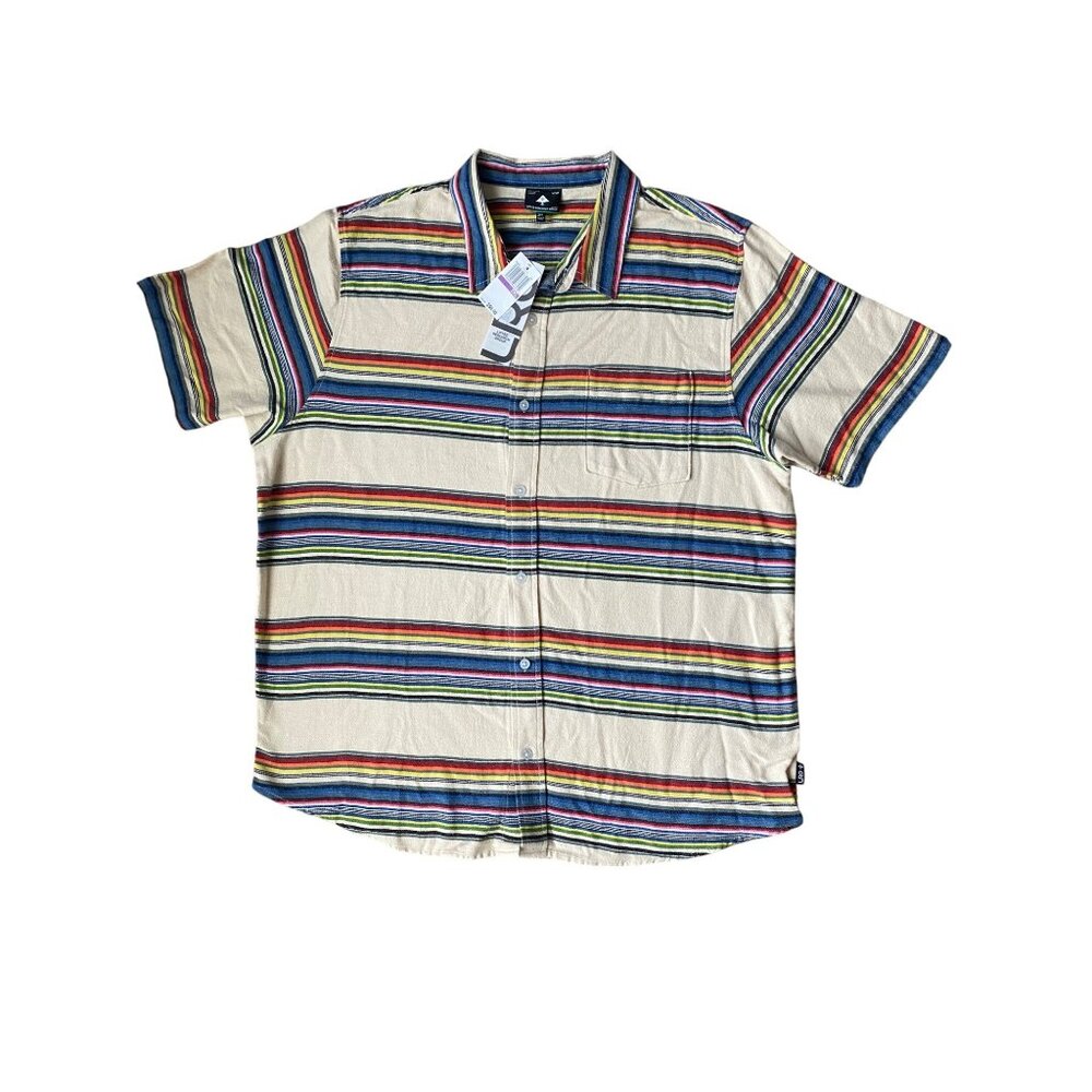 LRG $50 Men's Button Down Woven Collared Short Sleeve Shirt NEW WITH TAGS